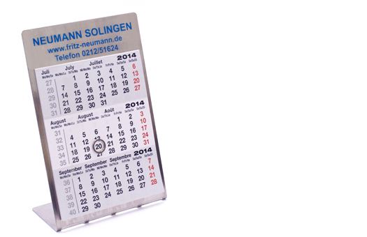 Drei-Monats-Kalender 4210 K 104 aus Edelstahl.